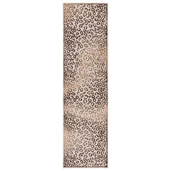 Paradise 2 ft. x 8 ft. Creme Abstract Runner Rug