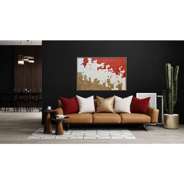 "Metamorphosis" Framed Abstract Wall Art Print Hand Painted 48 in. x 36 in.