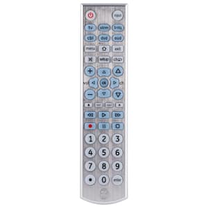 6-Device Backlit Big Button Universal TV Remote Control in Silver