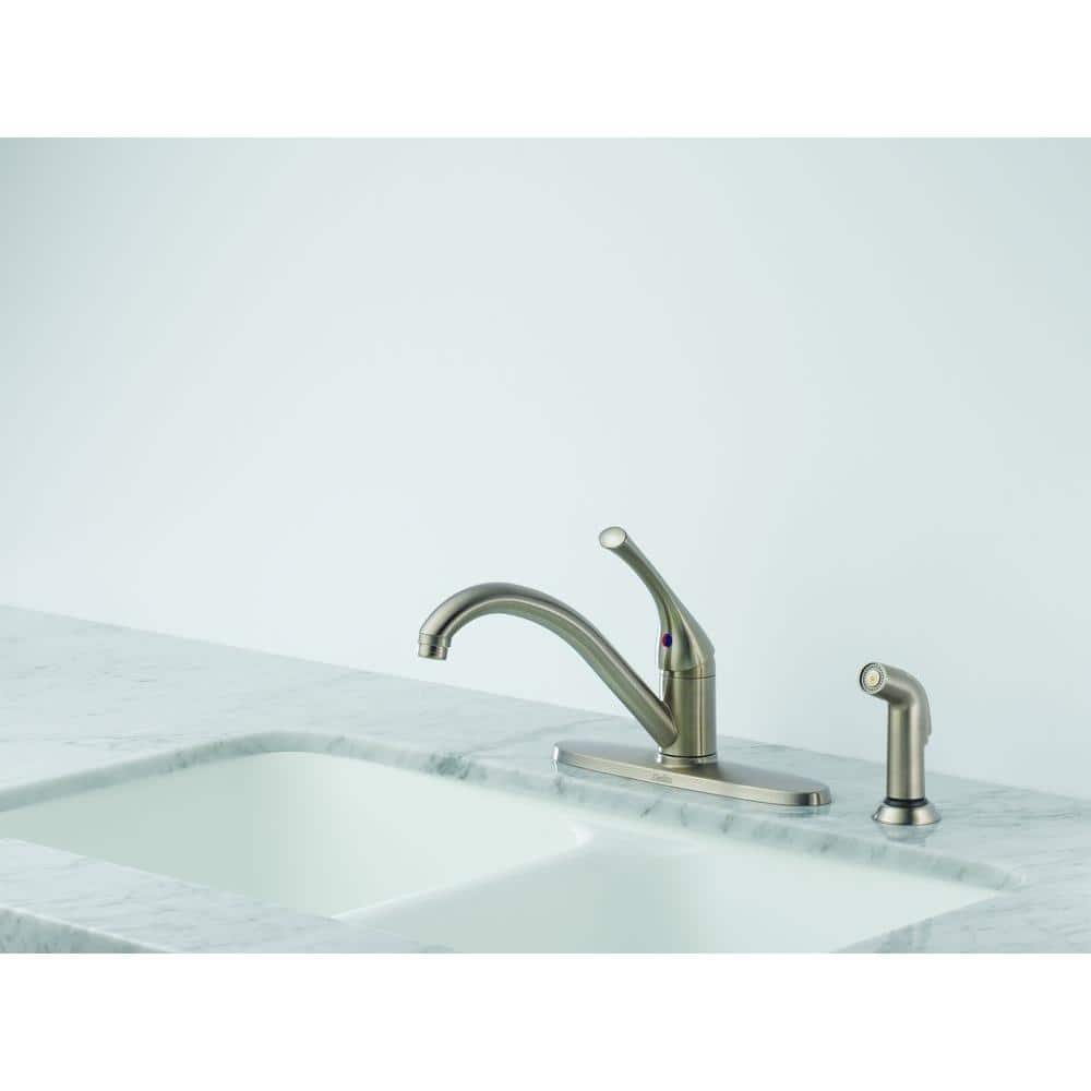 Stainless Steel Single-Handle Kitchen Faucet with Side Sprayer