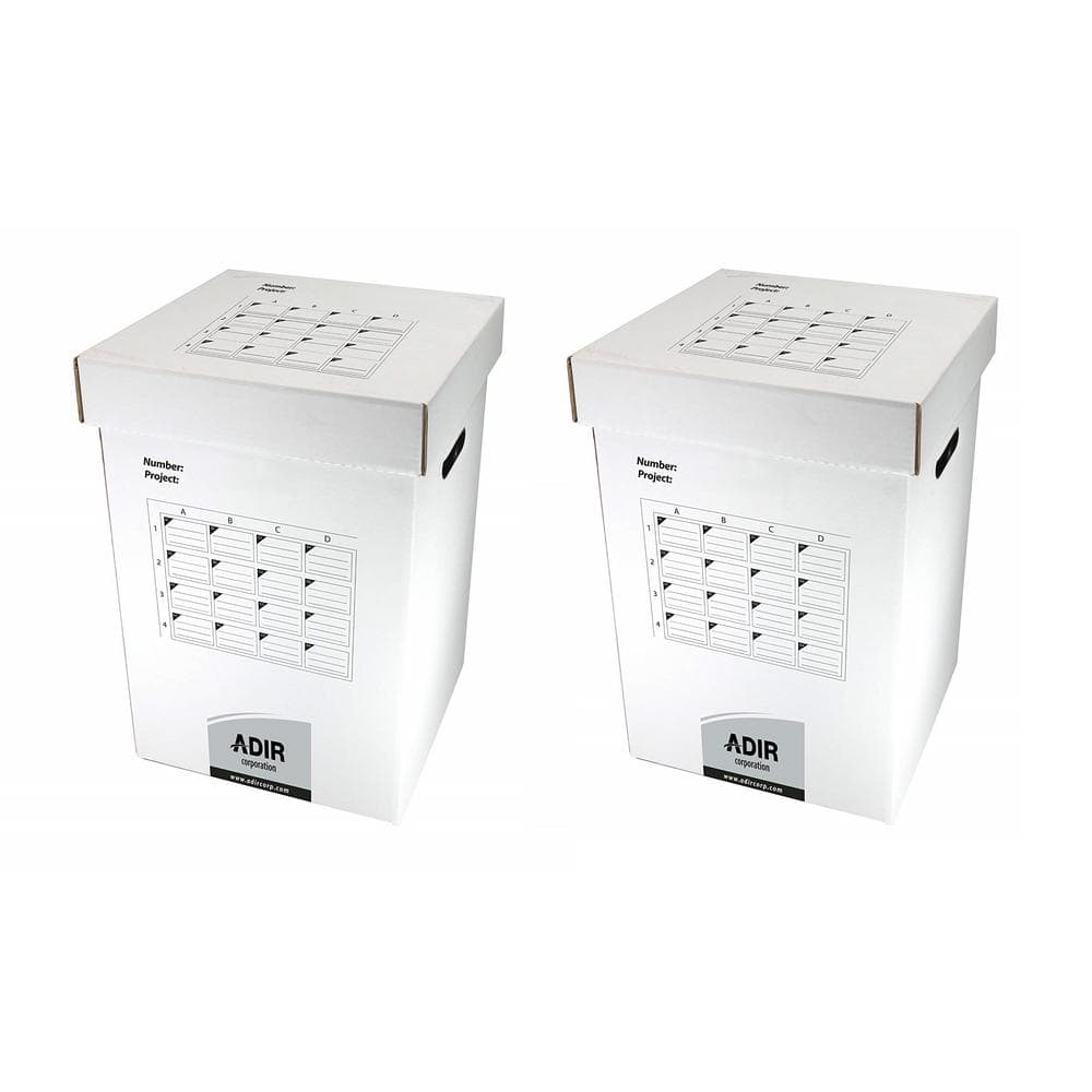 25 in. Corrugated Cardboard 16 Architectural Roll File Box Portable Storage