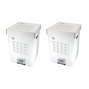 25 in. Corrugated Cardboard 16 Architectural Roll File Box Portable Storage Cabinet (2 pack)