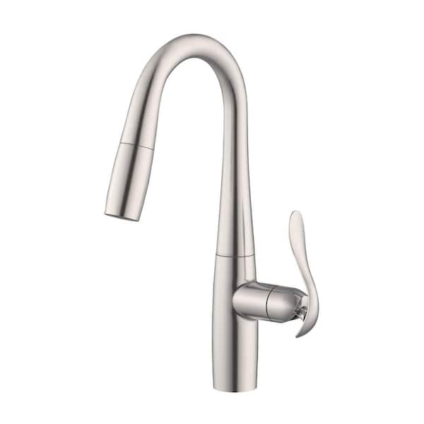 Gerber Selene 1-Handle with 1.75 GPM Pull-Down Deck Mount Prep Faucet in Stainless Steel