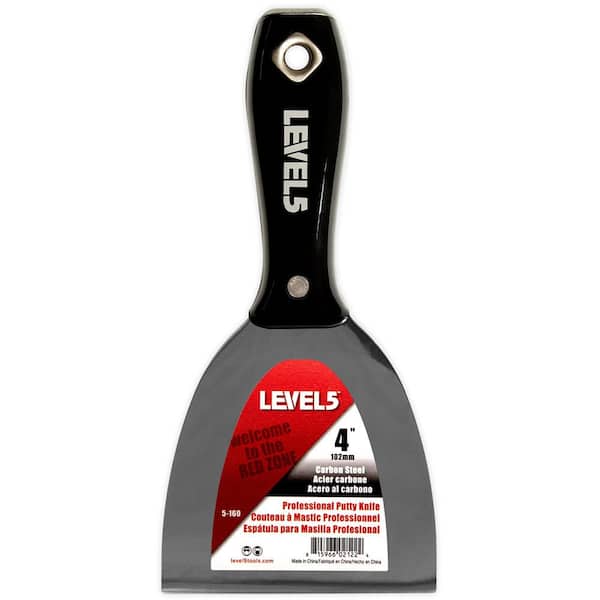 Level 5 4 in. Black Carbon Steel Joint Knife Plastic Handle Hammer end