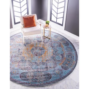 Baracoa Raul Blue 5 ft. 5 in. x 5 ft. 5 in. Area Rug