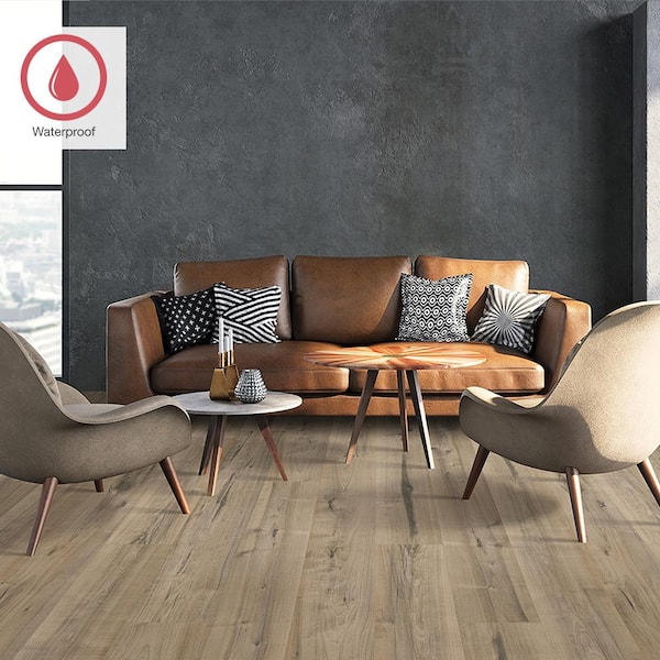 Outlast+ Oyster Weathered Maple 12 mm T x 7.4 in. W Waterproof Laminate Wood Flooring (19.63 sq. ft./Case)