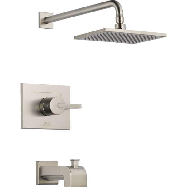 Delta Vero 1-Handle Tub and Shower Faucet Trim Kit Only in Stainless (Valve Not Included)