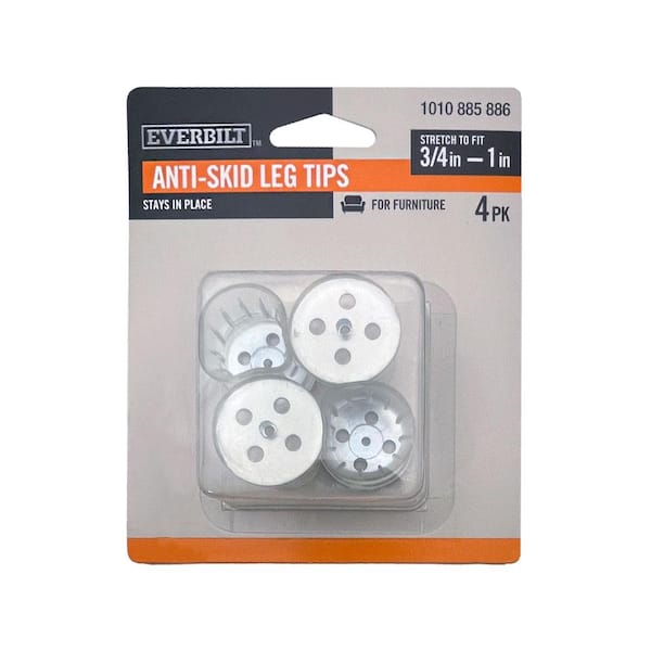 Everbilt 7/8 in. Clear Round Anti-Skid Leg Tips (4-Pack)