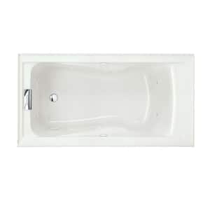 Evolution 60 in. x 32 in. Integral Apron Whirlpool Tub with EverClean Left Hand Drain in White