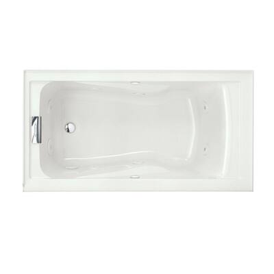 Evolution 60 in. x 32 in. Integral Apron Whirlpool Tub with EverClean Left Hand Drain in White