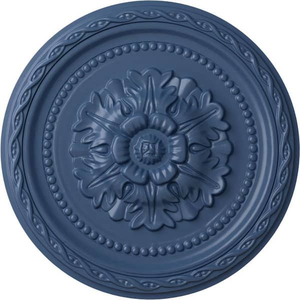 Ekena Millwork 1" x 11-1/2" x 11-1/2" Polyurethane Palmetto Ceiling Medallion, Hand-Painted Americana