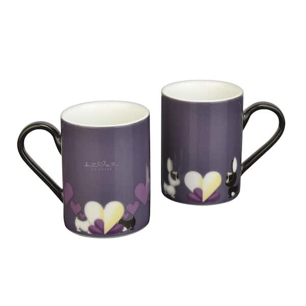 BergHOFF Lover by Lover 9.5 oz. Purple Porcelain Coffee Mugs (Set of 2)