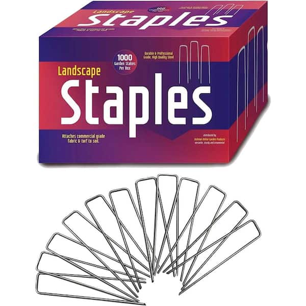 Ashman Online Landscape SOD Staples and Stakes Pins for Weed Barrier Fabric, Ground Cover, 1000-Count Heavy-Duty and Anti-Rust