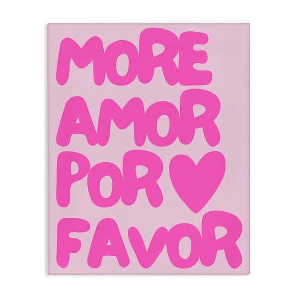 Stupell Industries Pink Pastel More Amor by House of Lulu Unframed Typography Graphic Art Print 20 in. x 16 in.