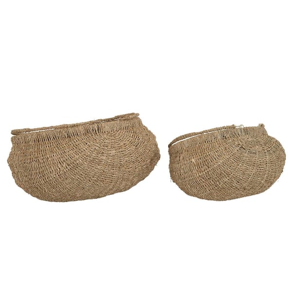 Household Essentials, Natural, Nesting Seagrass Heart Baskets, Set of 2