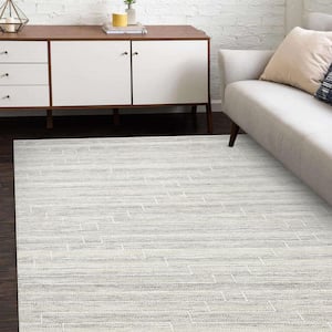 Barry Contemporary Flatweave Beige 9 ft. x 12 ft. Hand Woven Area Rug