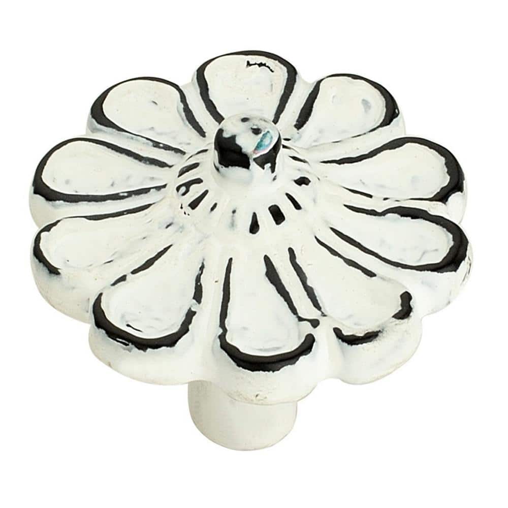 Cosmo Flower 1-5/6 in. (47 mm) Distressed White Patina Cabinet Knob price history on PriceWatchPro