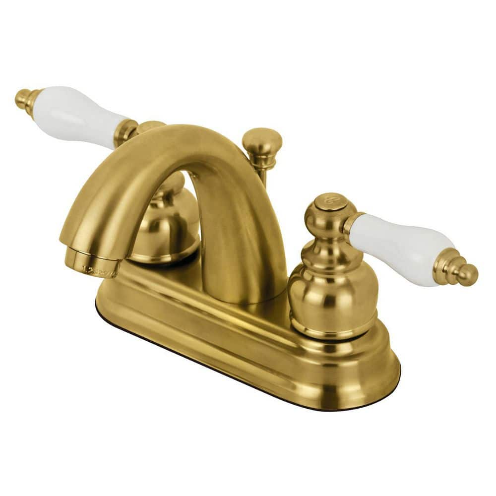 Kingston Brass Restoration 4 In. Centerset 2-Handle Bathroom Faucet ...