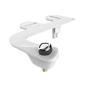 Non-Electric Attachable Bidet System in White Bidet Attachment with Dual Nozzles