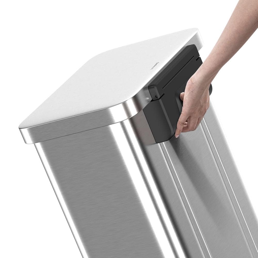 20-Gallon Stainless Steel Step-On Trash Can with Soft-Close Lid