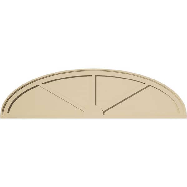 Ekena Millwork 56-in W x 15-in H x 2-in P Elliptical 3-SpokeSignature Urethane Pediment, Primed Tan