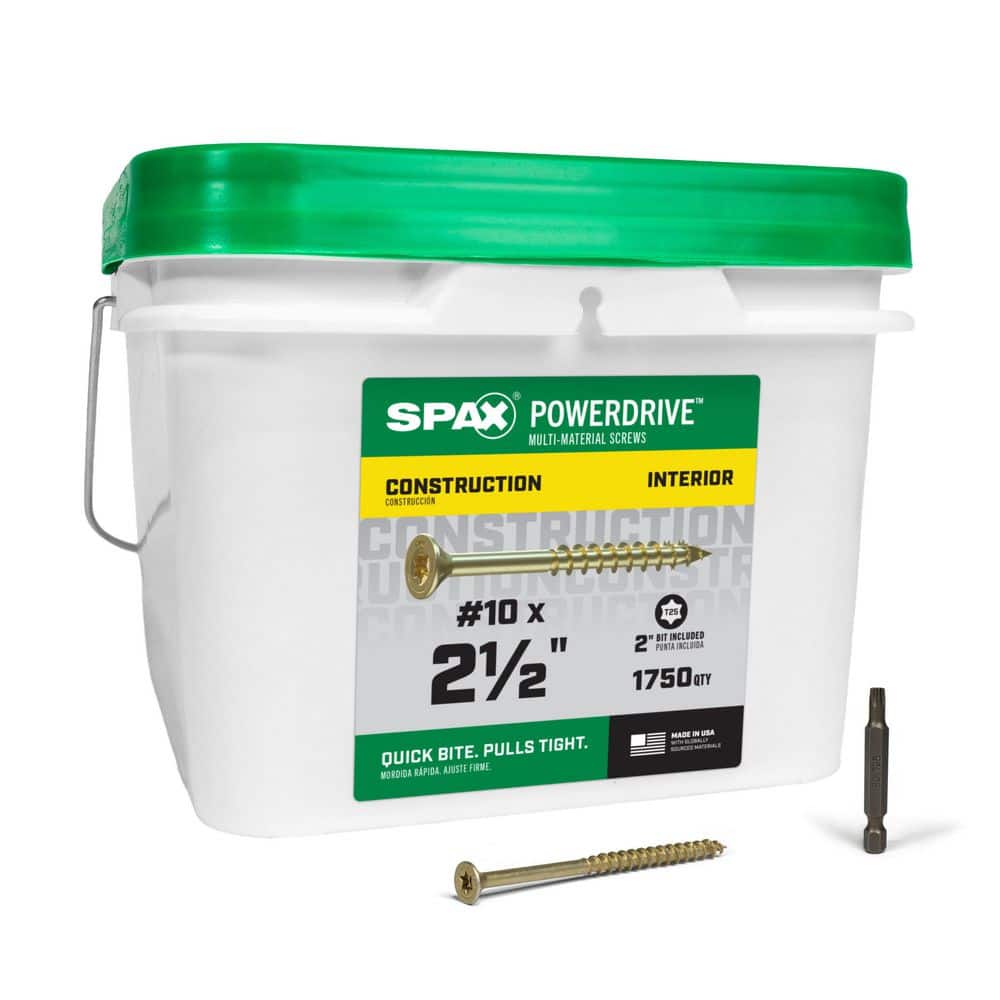 "#10 x 2-1/2 in. PowerDrive Interior T25 T-Star Flat Head Construction Wood Screws (1750-Piece)" price history on PriceWatchPro
