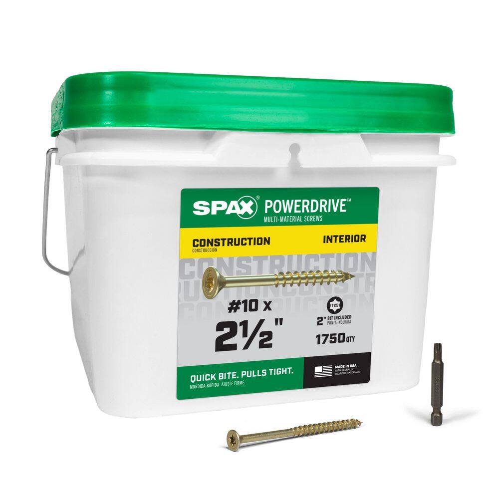 "#10 x 3-1/2 in. Tan PowerDrive Exterior T25 T-Star Flat Head Construction Screw (170-Pieces)" price history on PriceWatchPro