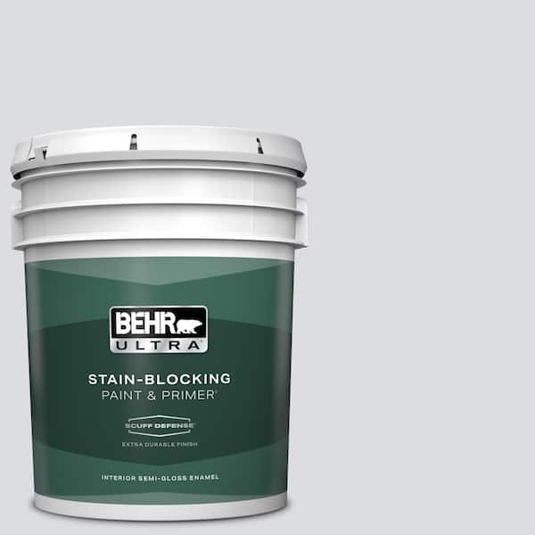 BEHR ULTRA 5 gal. #N540-1 Script White Extra Durable Semi-Gloss Enamel Interior Paint & Primer