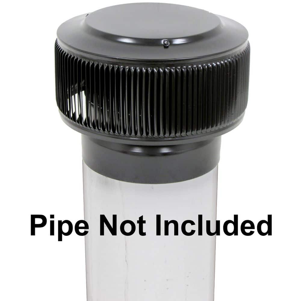 Aura PVC Vent Cap 8 in. Dia Black Aluminum Exhaust Static Roof Vent with Ad