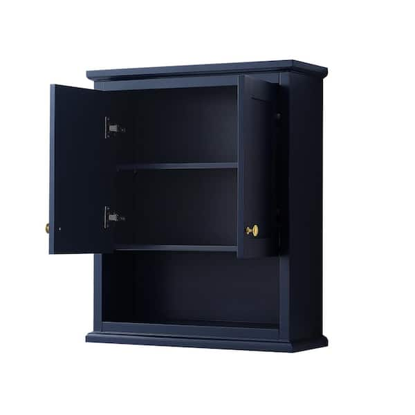 Modern Freestanding Bathroom Storage Cabinet with Wheel Pull-out Cabinet in  Black & Gold