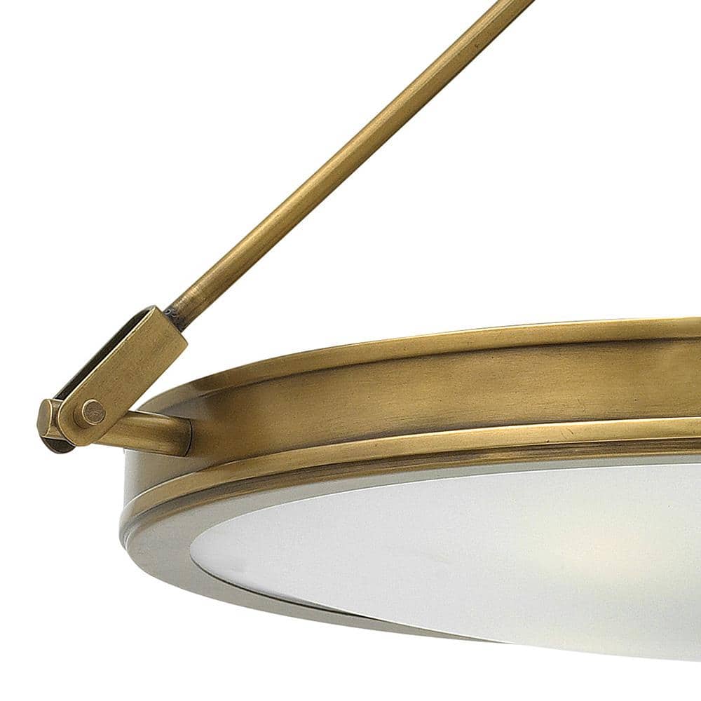 Heritage Brass 4-Light Etched Opal Glass Medium Semi-Flush Mount