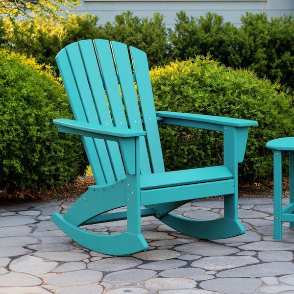 POLYWOOD Grant Park Plastic Patio Adirondack Outdoor Rocking Chair