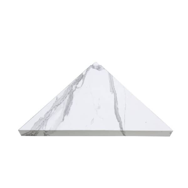 PALISADE 14.56 in. x 7.12 in. Vinyl Waterproof Corner Shower Shelf in Carrara Marble