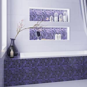 Purple 11.3 in. x 11.3 in. Polished and Matte Finished Glass Mosaic Tile (4.43 sq. ft./Case)