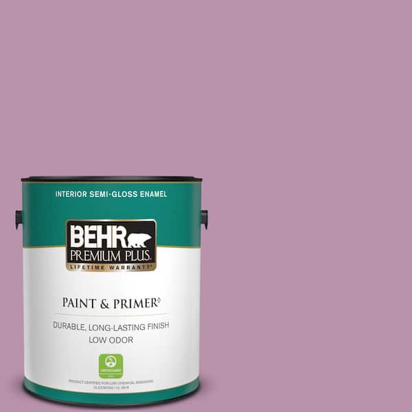 BEHR PREMIUM PLUS 1 gal. #680D-5 Bed of Roses Semi-Gloss Enamel Low Odor Interior Paint & Primer