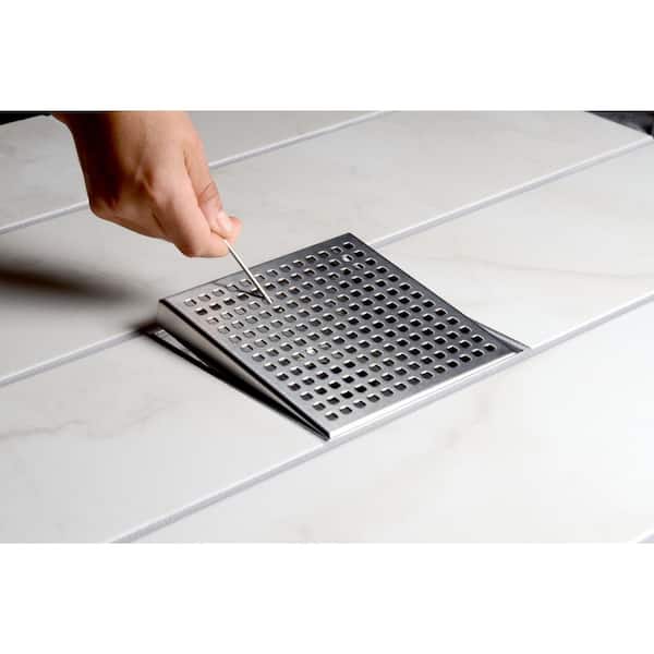 4-1/4 Plastic Floor Shower Drain With Square Drain Grate Chrome Plate –  Uni-Green
