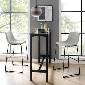 29-3/8 in. Grey Faux Leather Bar Stools (Set of 2)