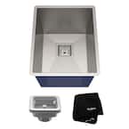 Pax Zero-Radius 16 Gauge Stainless Steel 15 in. Undermount Bar Sink