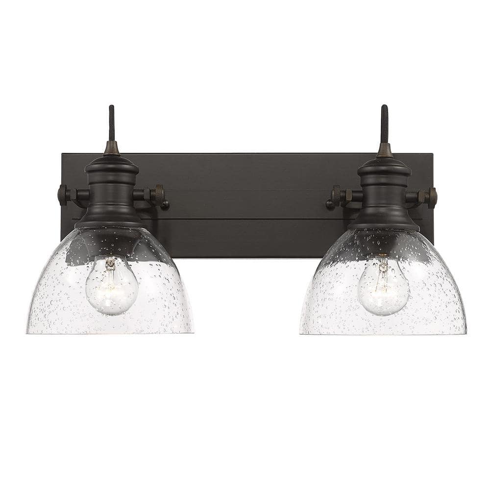 Hines 2-Light Rubbed Bronze Bath Vanity with Seeded Glass price history on PriceWatchPro