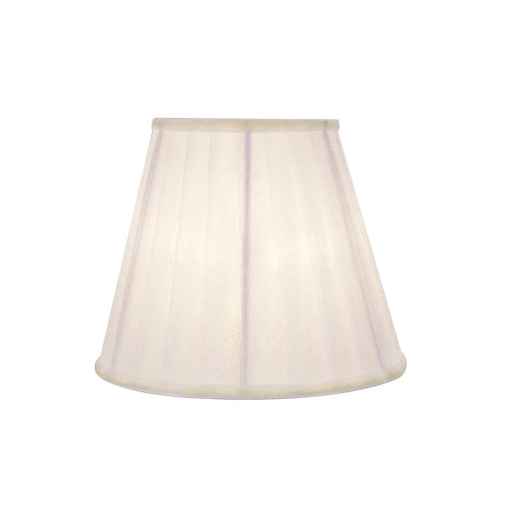 White Pleated Cotton Empire Chandelier Lamp Shades, Set of 2