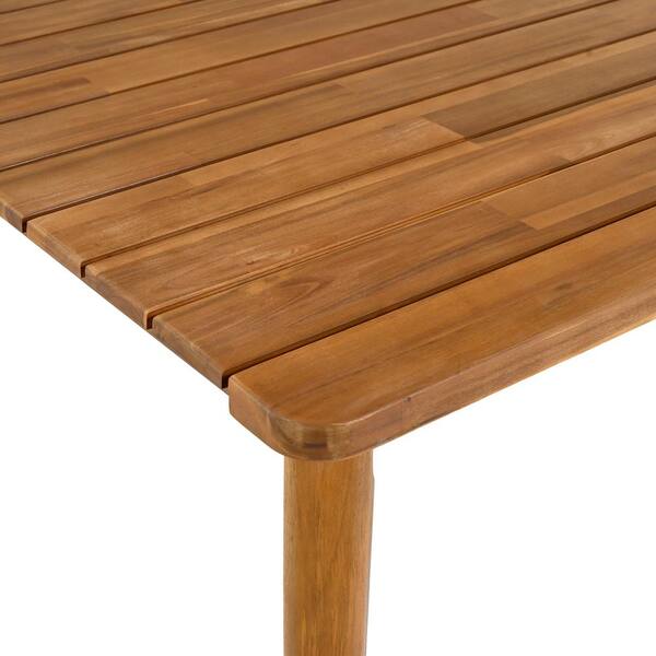 63 in. L Teak Wood Outdoor Dining Table ZN-2717 - The Home Depot