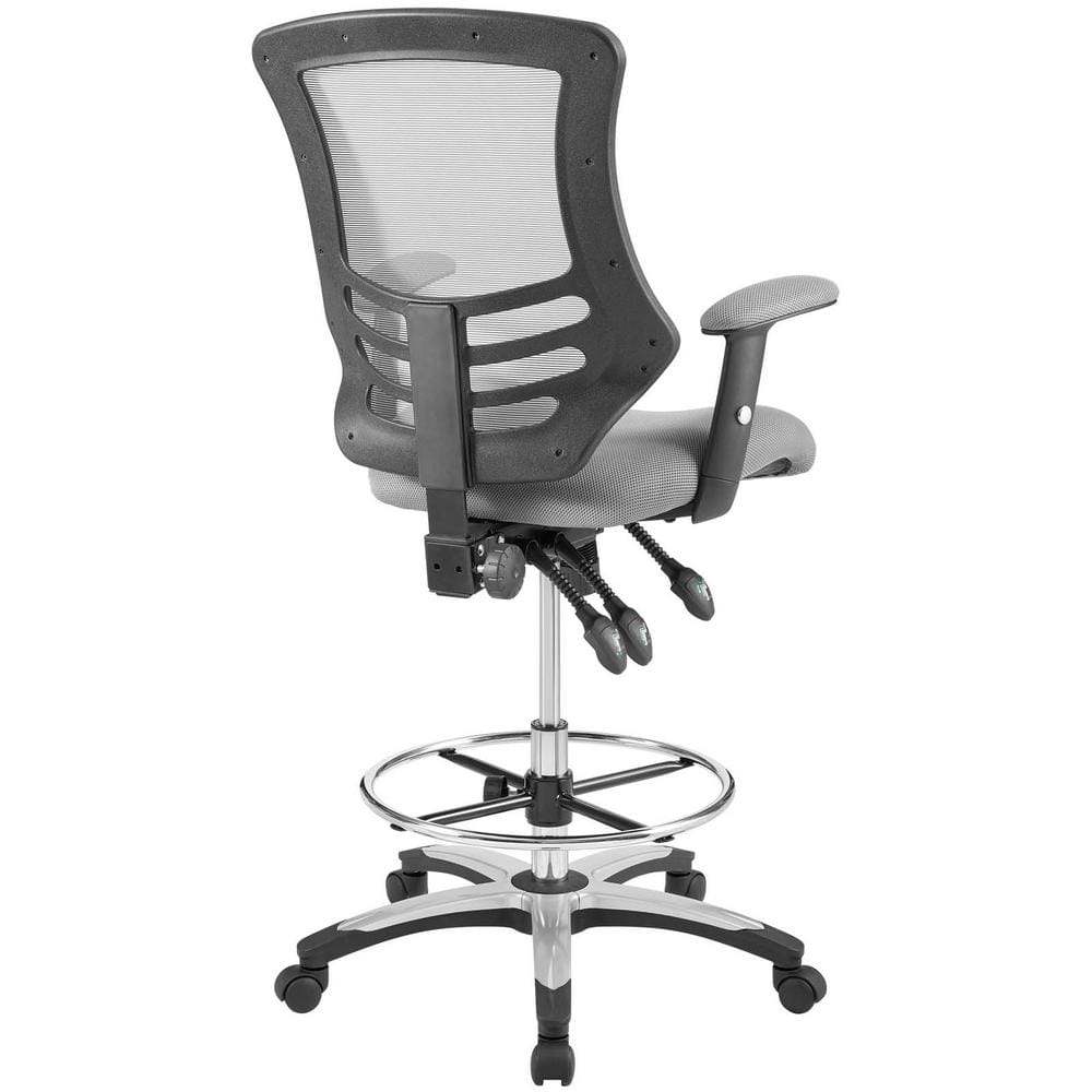 Calibrate Gray Mesh Adjustable Swivel Drafting Chair