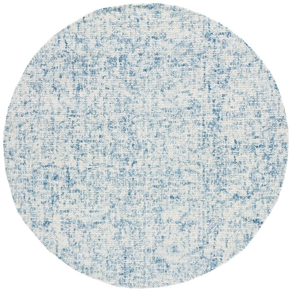 SAFAVIEH Abstract Blue/Ivory 6 ft. x 6 ft. Abstract Distress Round Area Rug