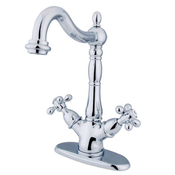 Kingston Brass Heritage Single Hole 2-Handle Vessel Bathroom Faucet in Chrome