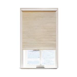 Beige Polyester 31 in.W x 72 in.L Light Filtering Cordless Natural Fabric Roller Shades
