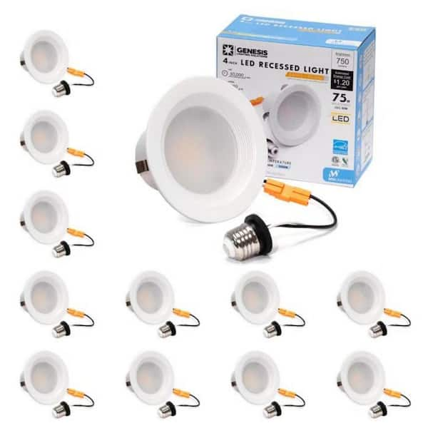 4 In Selectable Color Temperature LED Retrofit Recessed Lighting Kit   Recessed Lighting Kits Rd410sm 12pk 64 600 