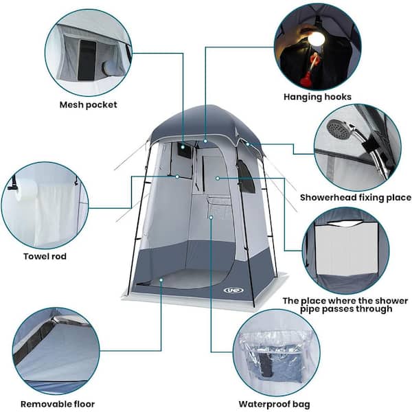 Unbranded - 1-Person ‎Zipper Outdoor Camping Privacy Shower Tent Dressing Room Portable Toilet Tent