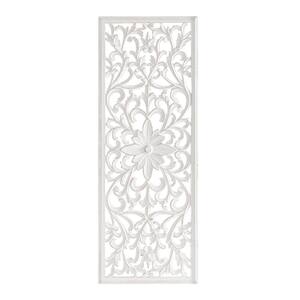 Remo 18 in x 48 in White Medallion Wooden Wall Art Sculptures
