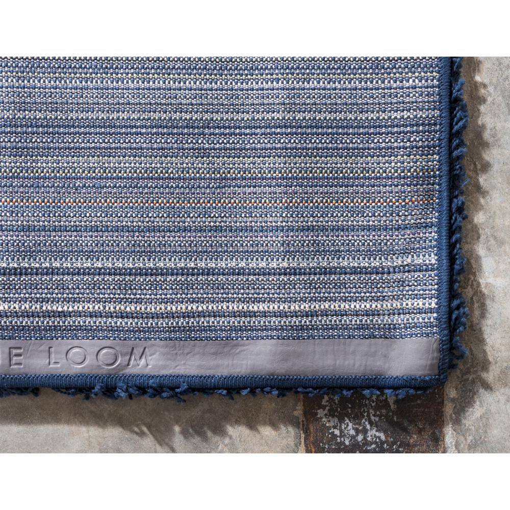 Navy Blue High Pile Shag Rectangular Area Rug