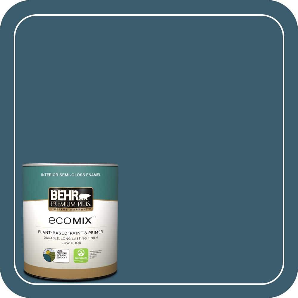 1 qt. #550F-7 Blue Spell Semi-Gloss Enamel EcoMix Plant-Based Interior Paint & Primer price history on PriceWatchPro